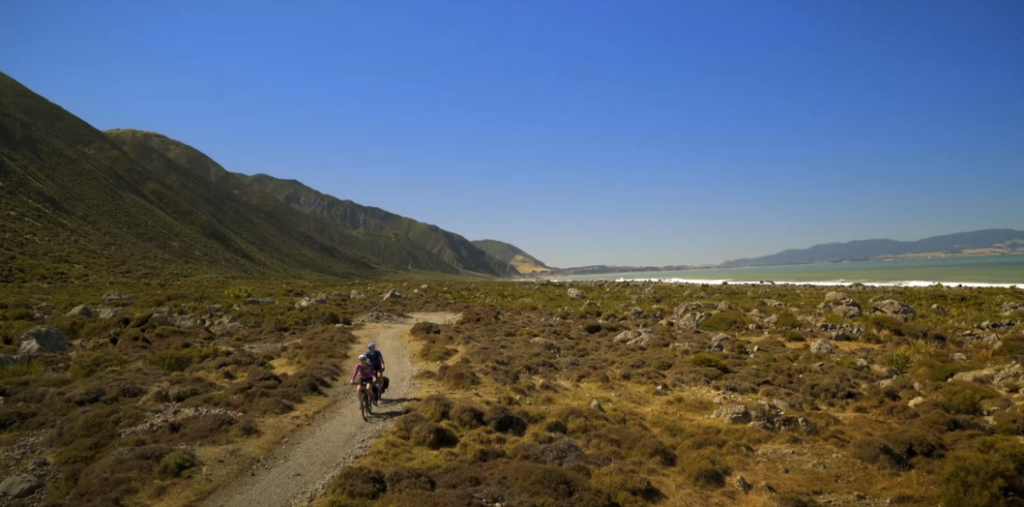 Two Individuals Riding Bicycles on the Rimutaka Cycle Trail