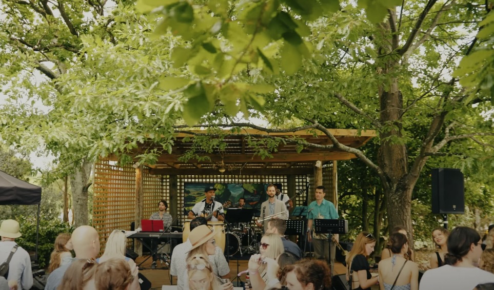 Band performing in front of an audience